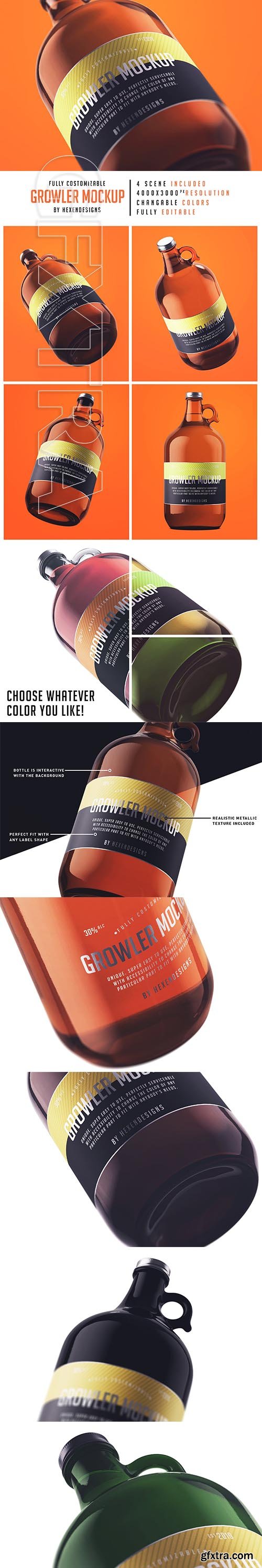 CreativeMarket - Growler Bottle Mockup 3633155