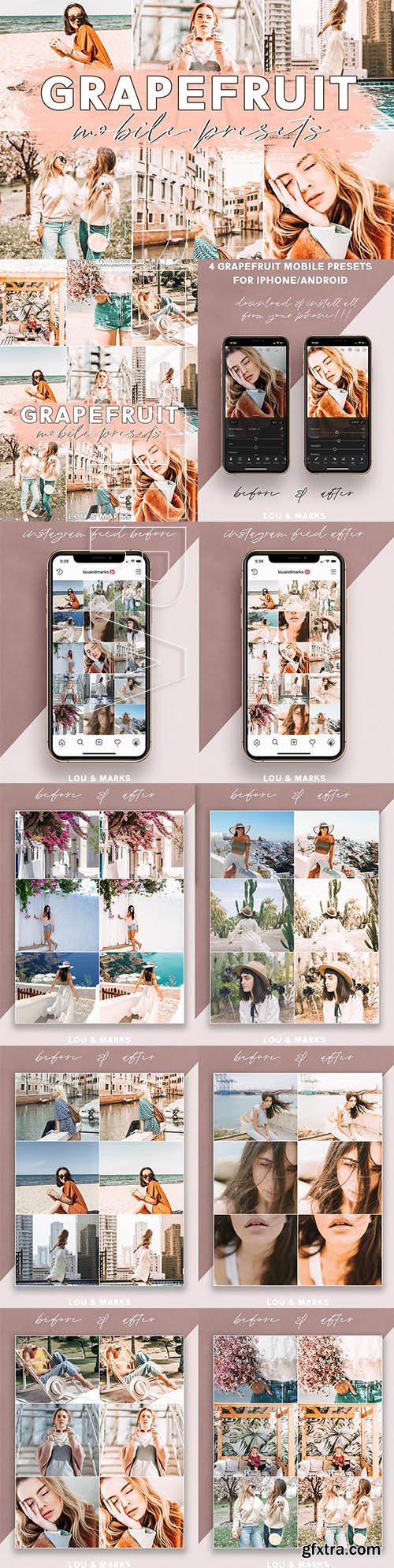 CreativeMarket - Grapefruit Blogger Mobile Presets 3621079