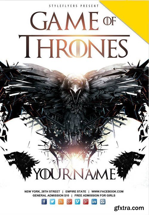 Game Of Thrones V1 2019 PSD Flyer Template