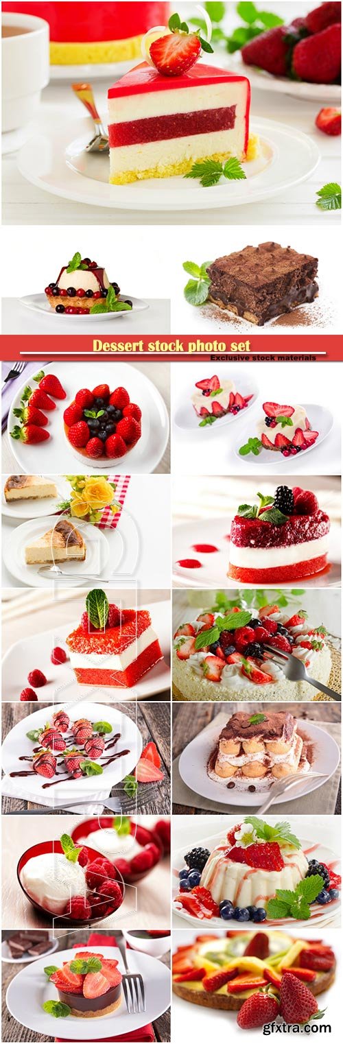 Dessert stock photo set