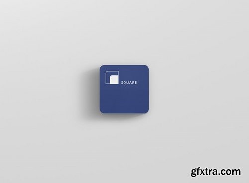 Business Card Mockup Stack Square Round Corners