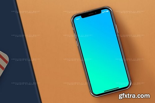 PhoneX Layered PSD Mock-Up with Background