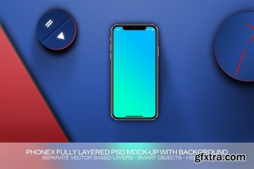 PhoneX Layered PSD Mock-Up with Background