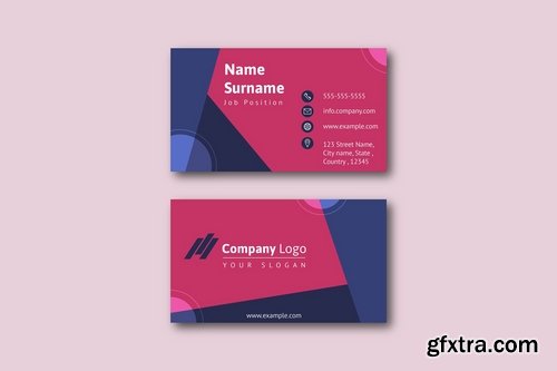 Business card template front and back vector