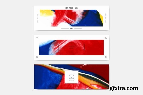 Colorful website banner design vector set