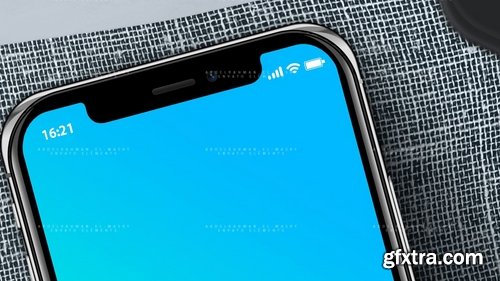 PhoneX Layered PSD Mock-Up with Background