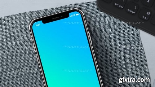 PhoneX Layered PSD Mock-Up with Background