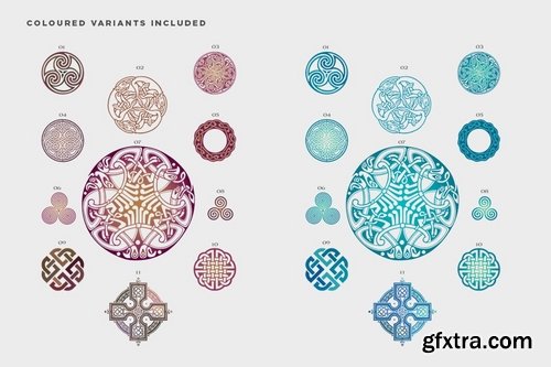 Celtic patterns vector bundle