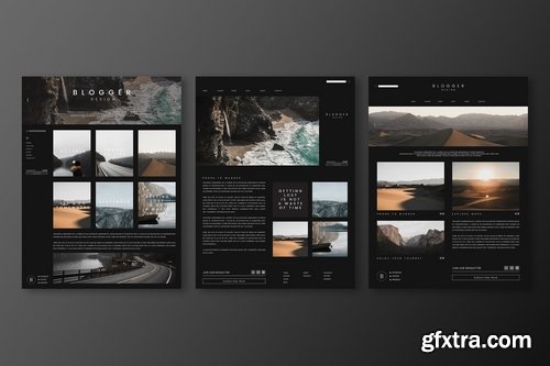 Travel blog first page template design vector