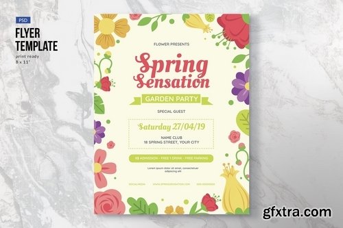 Spring Flowers Flyer Template