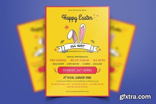 Easter Egg Hunt Festivel Flyers