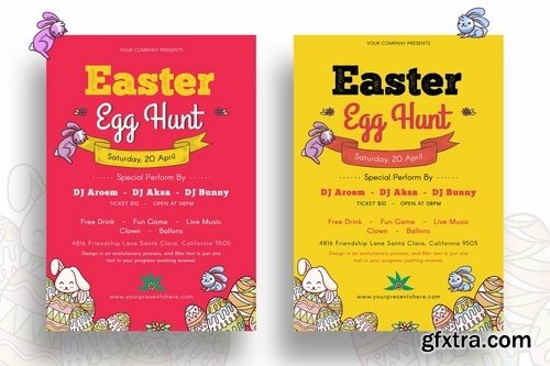 Easter Egg Hunt Festivel Flyers