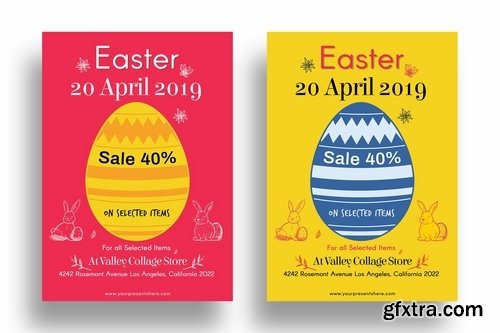 Easter Egg Hunt Festivel Flyers