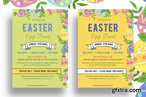 Easter Egg Hunt Festivel Flyers