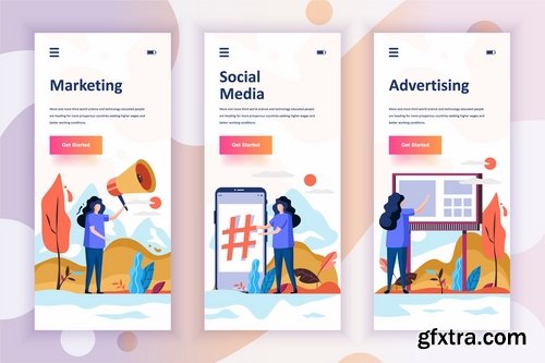 Instagram Stories Onboarding Screens Mobile App Pack