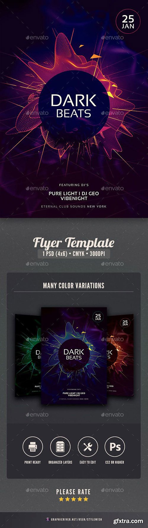 Dark Beats Flyer Template 19199029