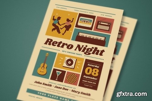 Retro Night Event Flyer