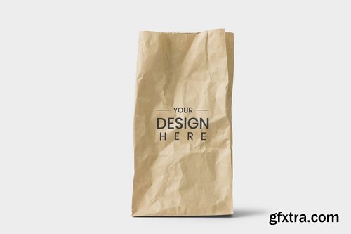 Recycle paper bag mockup