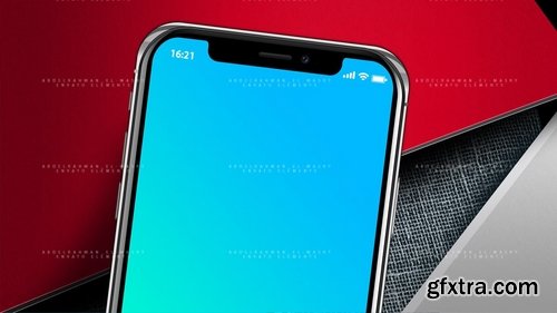 PhoneX Layered PSD Mock-Up with Background