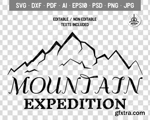 Mountain Expedition Logo Template, Retro Camp