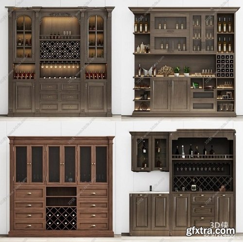 Neoclassical Wine Cabinet 3d Models