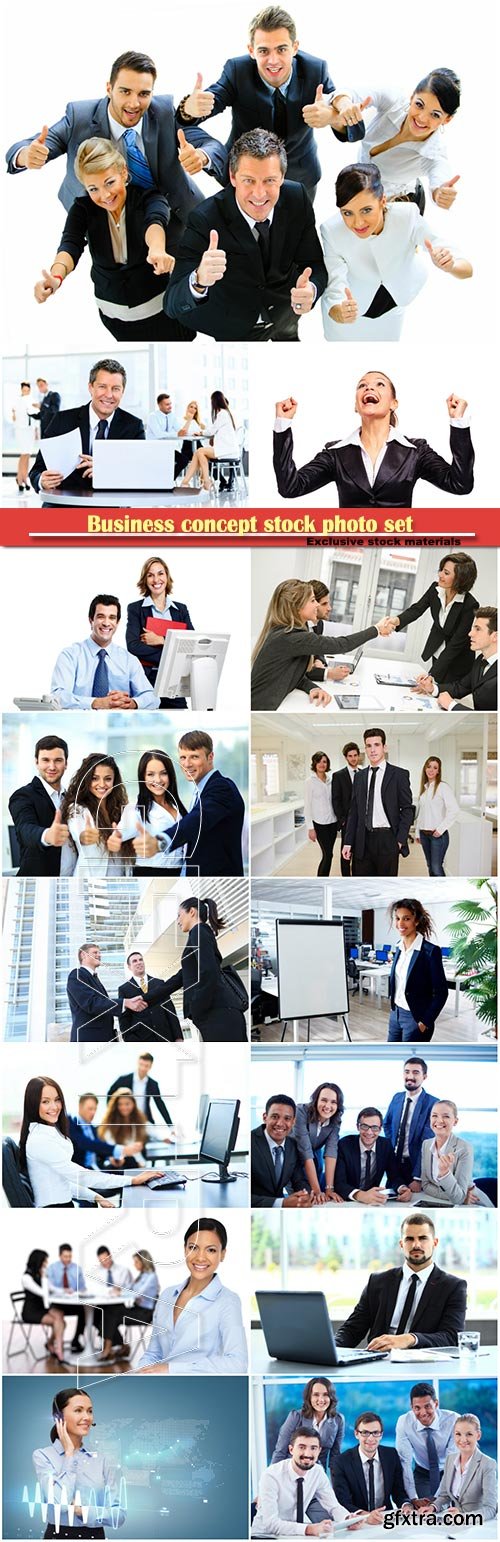 Business concept stock photo set