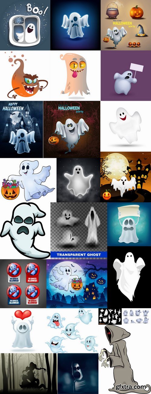 Halloween ghost phantom vector image 25 EPS