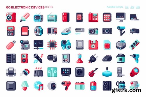 60 Electronic Devices Icons