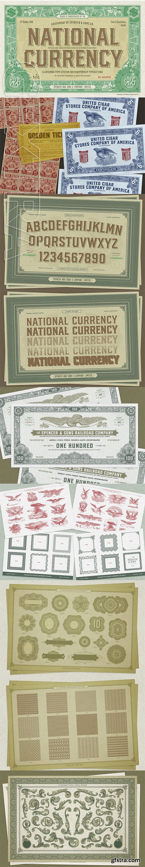 CreativeMarket - S&S National Currency Font Bundle 3673567