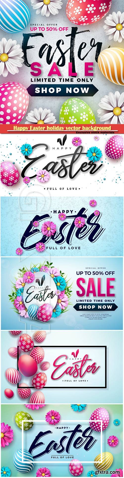 Easter sale vector illustration with eggs and spring flower