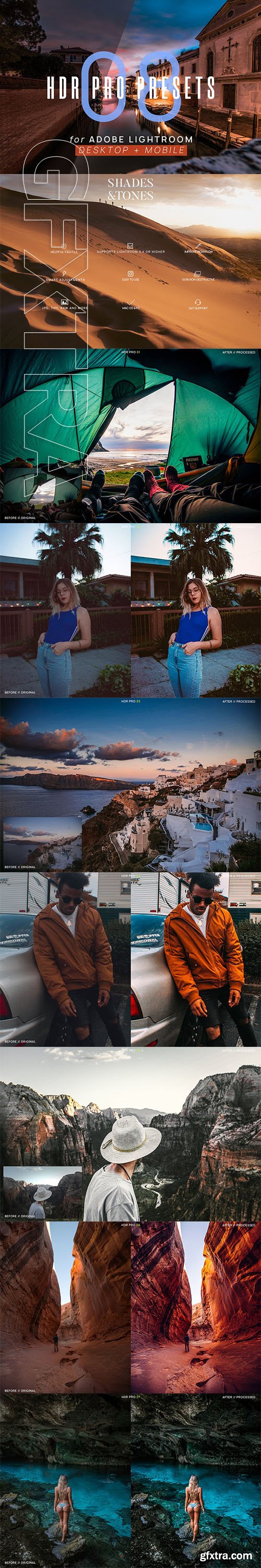 CreativeMarket - 8 HDR Pro Presets for Lightroom 3617700