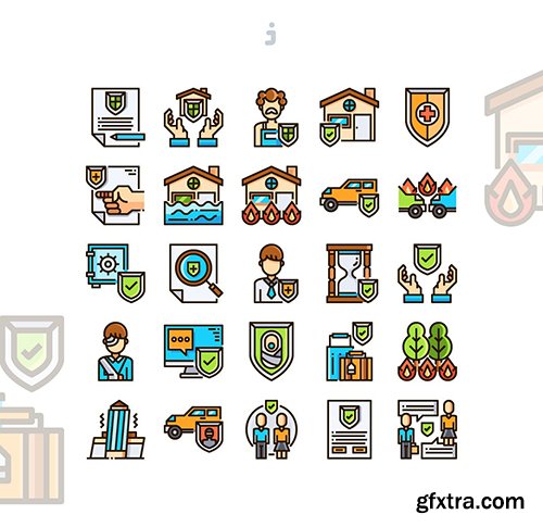 25 Insurance Icon set