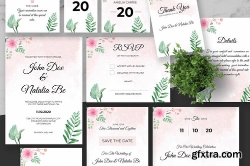 Clean Wedding Invitation Set