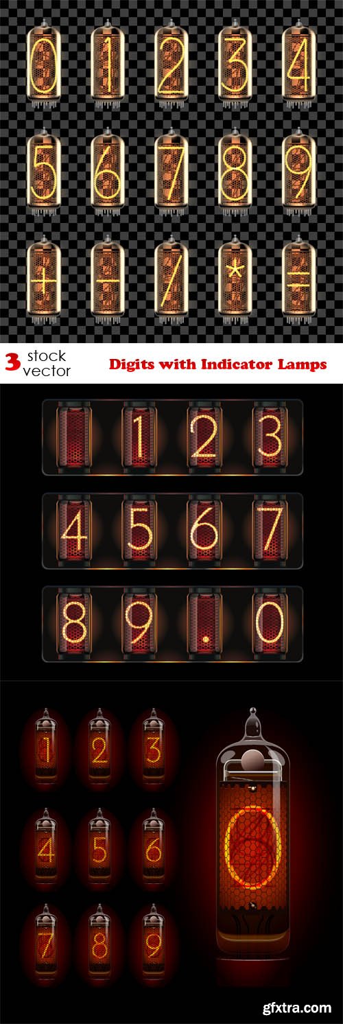 Vectors - Digits with Indicator Lamps