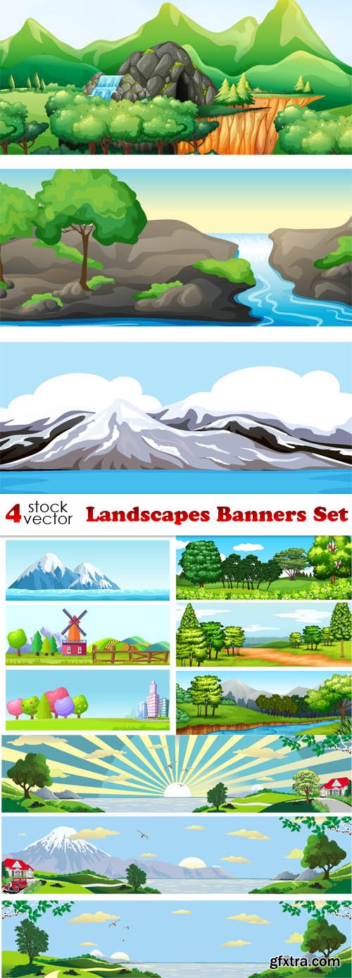 Vectors - Landscapes Banners Set