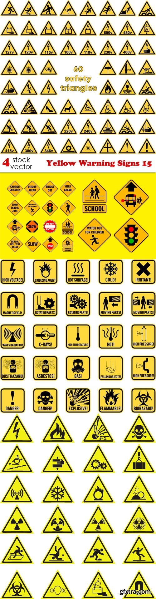 Vectors - Yellow Warning Signs 15