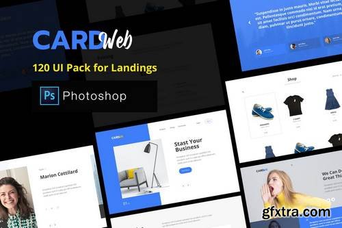 Web UI Card Pack Landing Pages - Photoshop Version