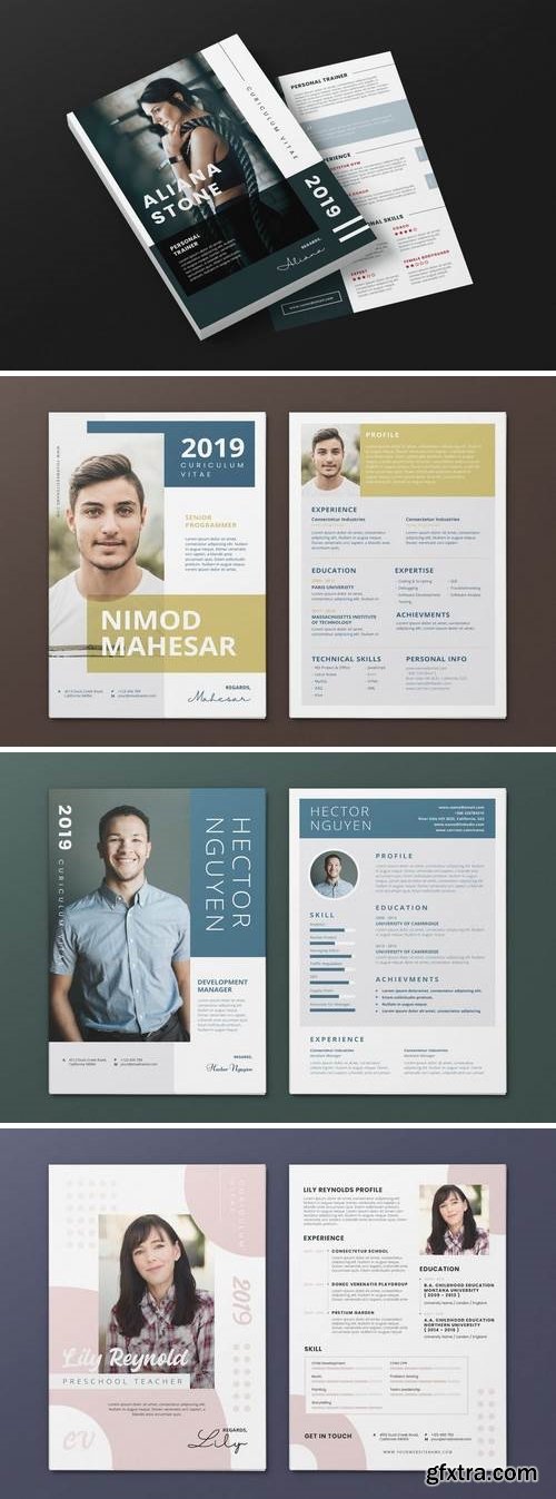 Clean Minimalist CV Resume AI and PSD Flyer Bundle 2