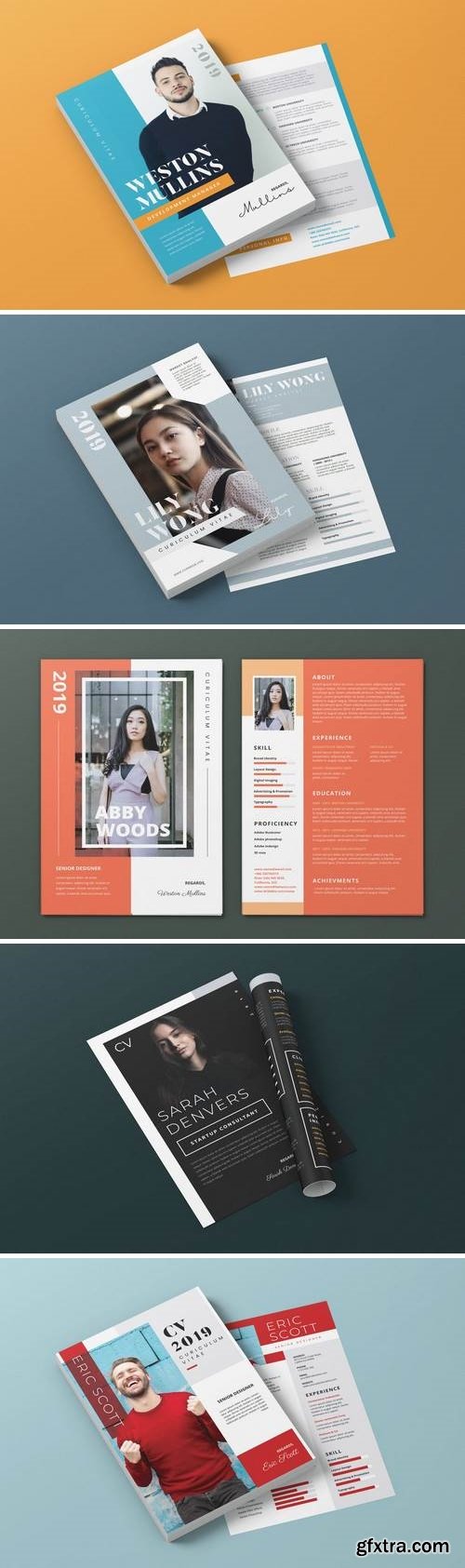 Clean Minimalist CV Resume AI and PSD Flyer Bundle 3