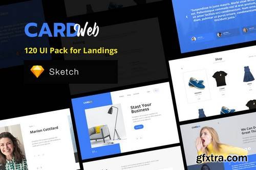 Web UI Card Pack Landing Pages - Sketch Version