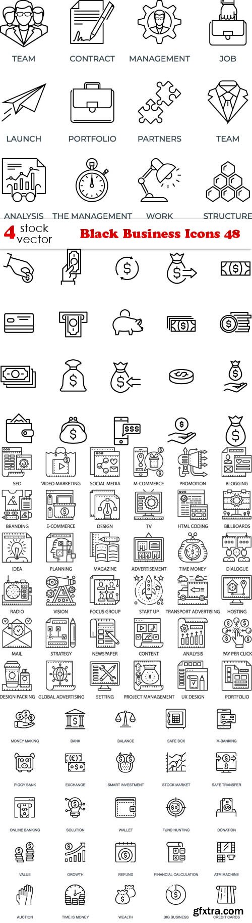 Vectors - Black Business Icons 48