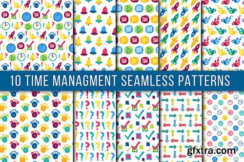 Time Mamagment Seamless Patterns