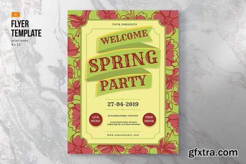 Flower Spring Flyer Template