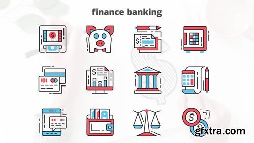 MotionArray Finance And Banking - Flat Animation Icons 204444