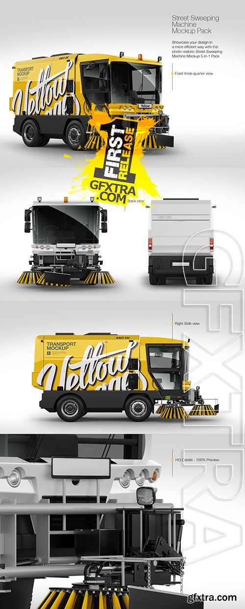 Street Sweeping Machine Mockup Pack