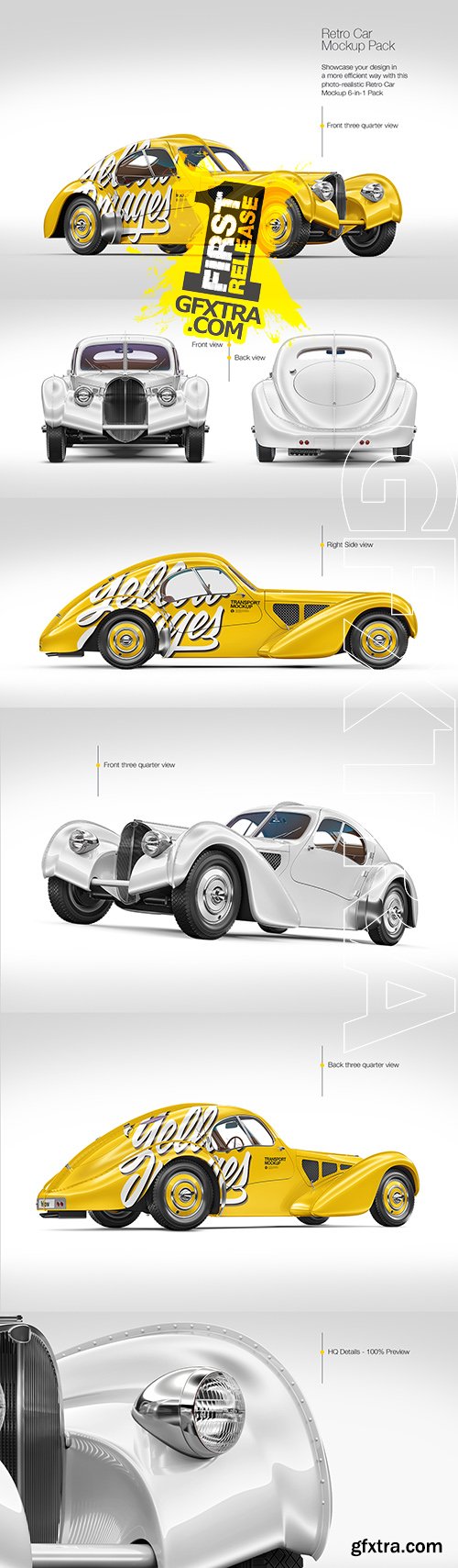 Retro Car Mockup Pack