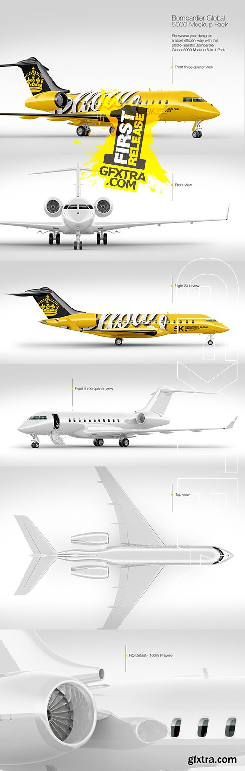 Bombardier Global 5000 Mockup Pack