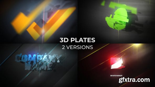 Videohive 3D Plates Logo 23228684