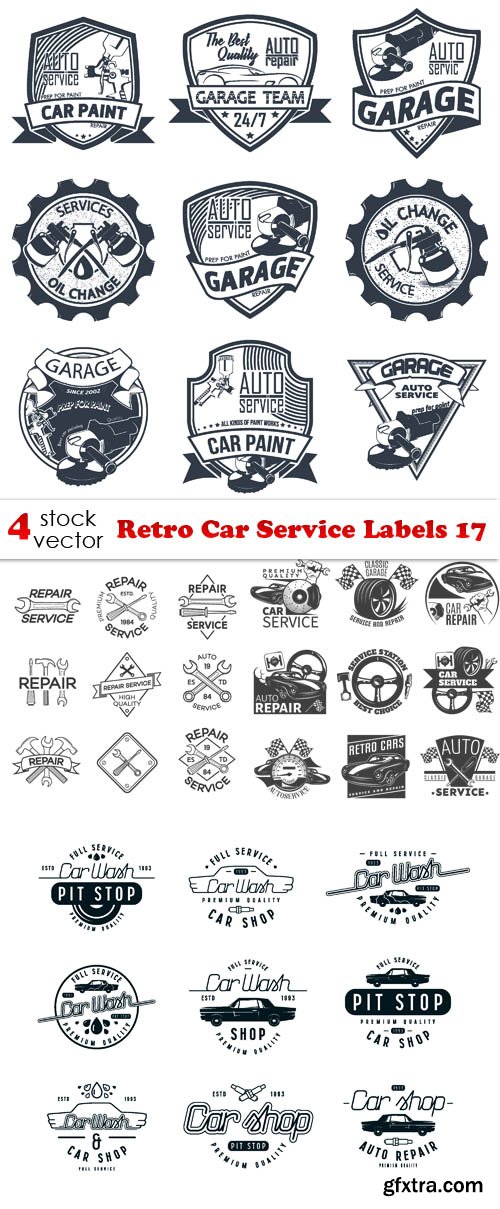 Vectors - Retro Car Service Labels 17