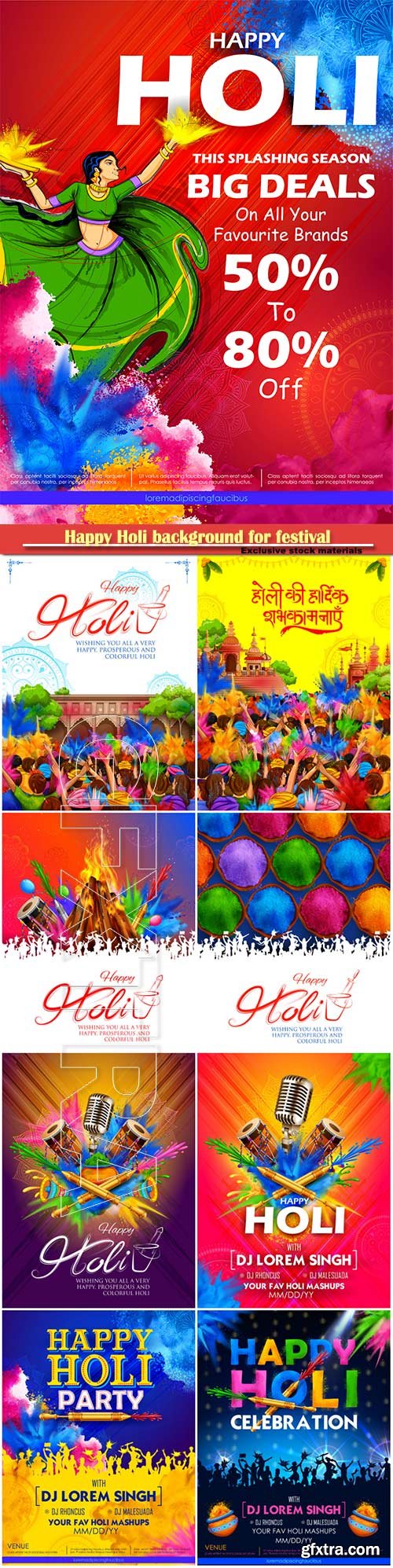 Happy Holi background for festival of colors celebration greetings